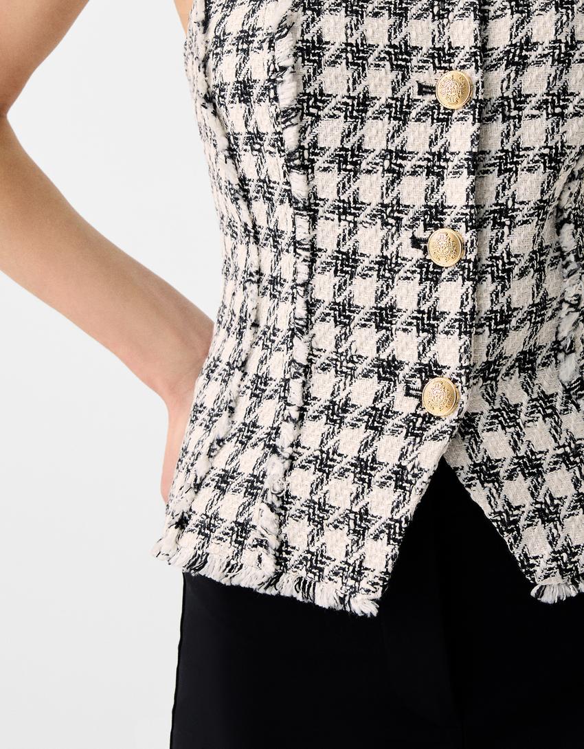 جاكيت فيست بملمس بارز-أسود-2