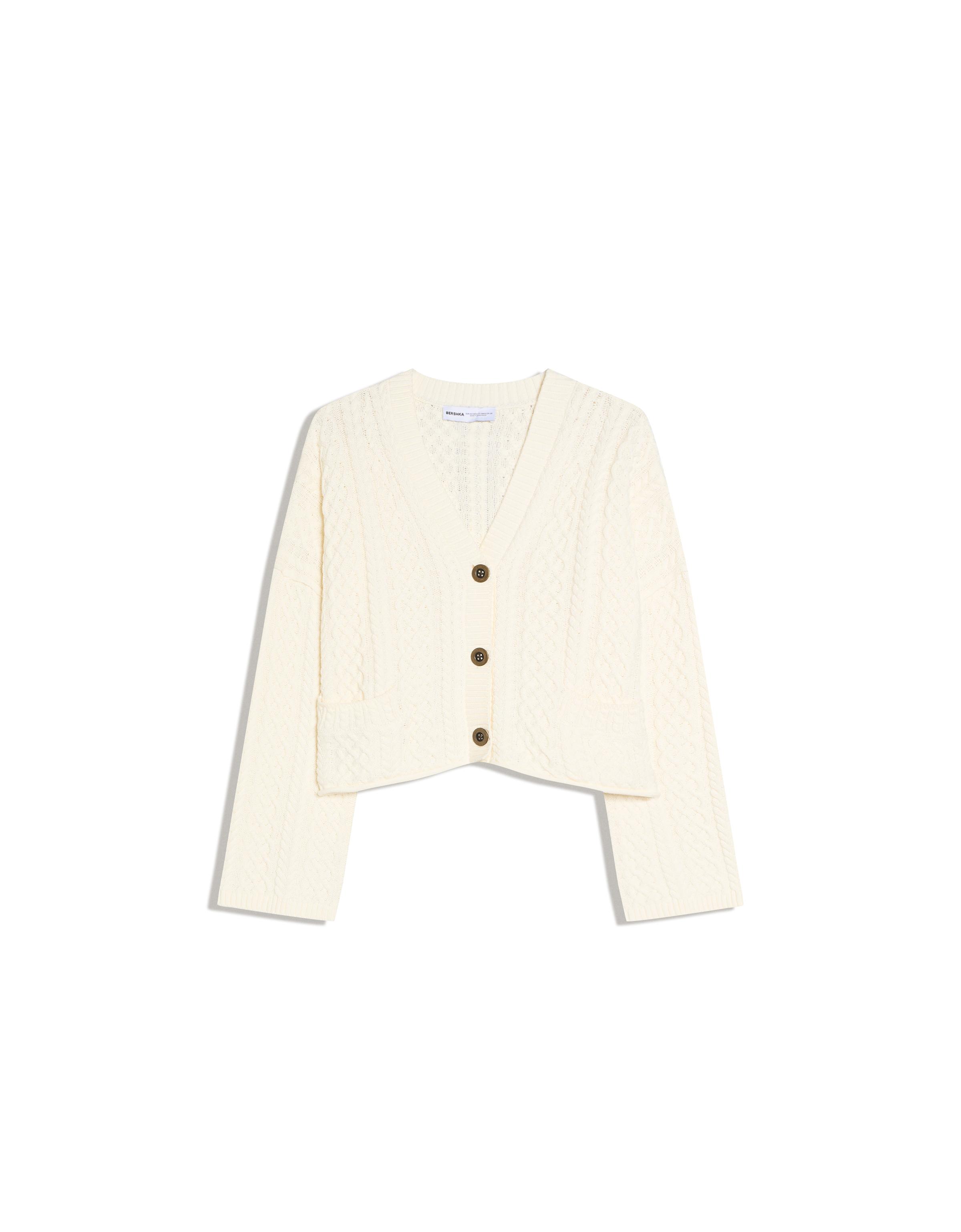 Rustic braided cardigan — Cream