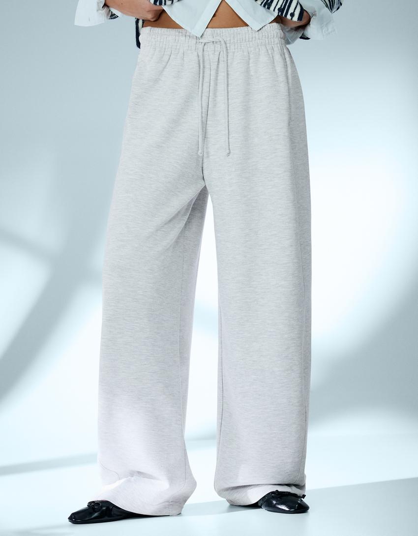 Plush barrel trousers-Grey