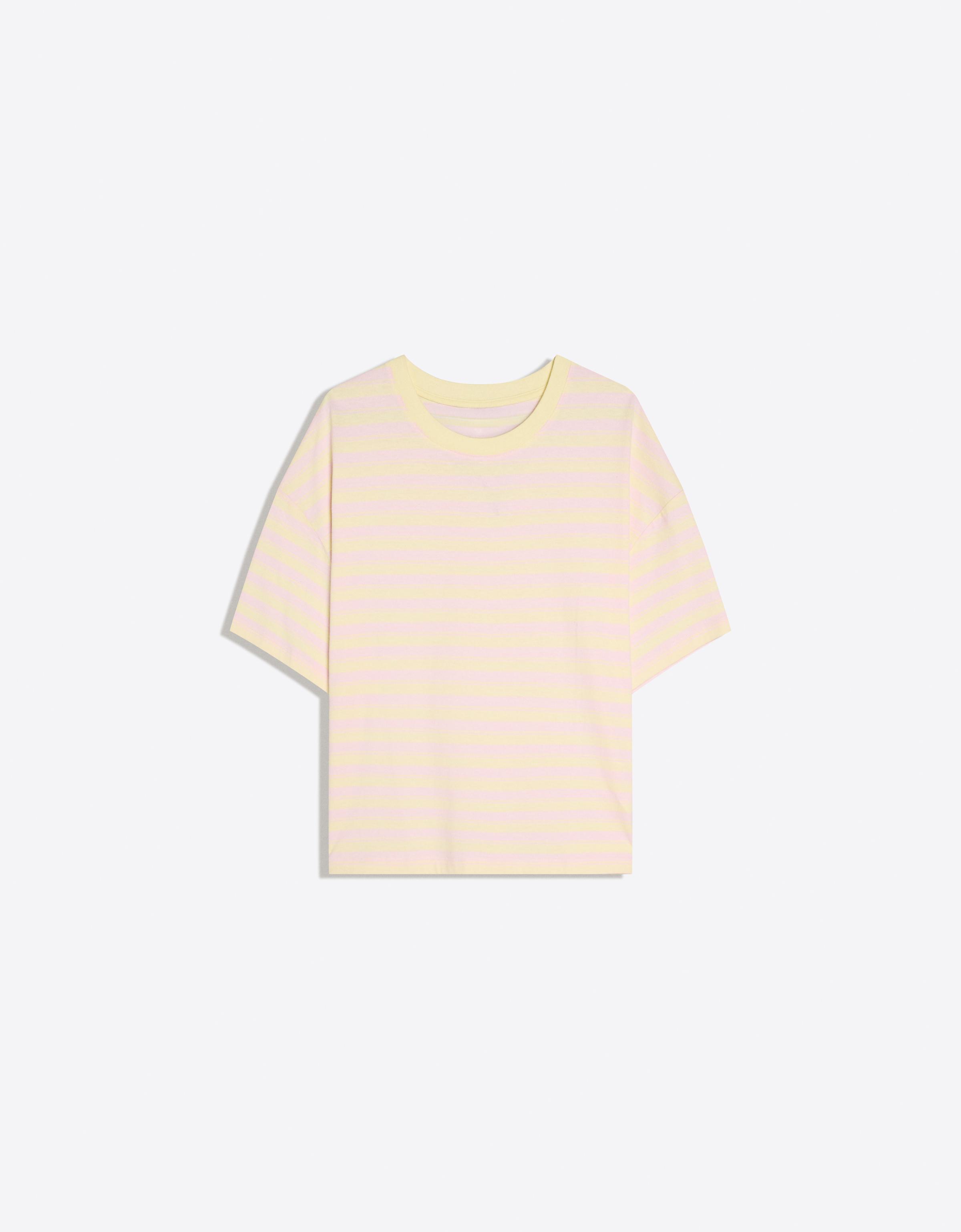 Boxy fit striped T-shirt — Yellow