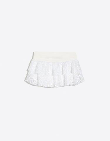 Sequin mini skirt with ruffles — White 6