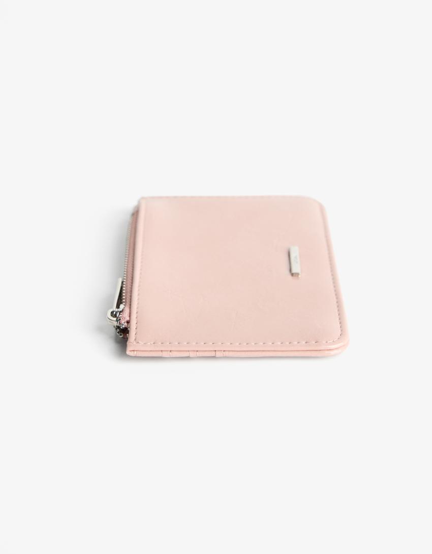 Porte-cartes effet verni-Rose