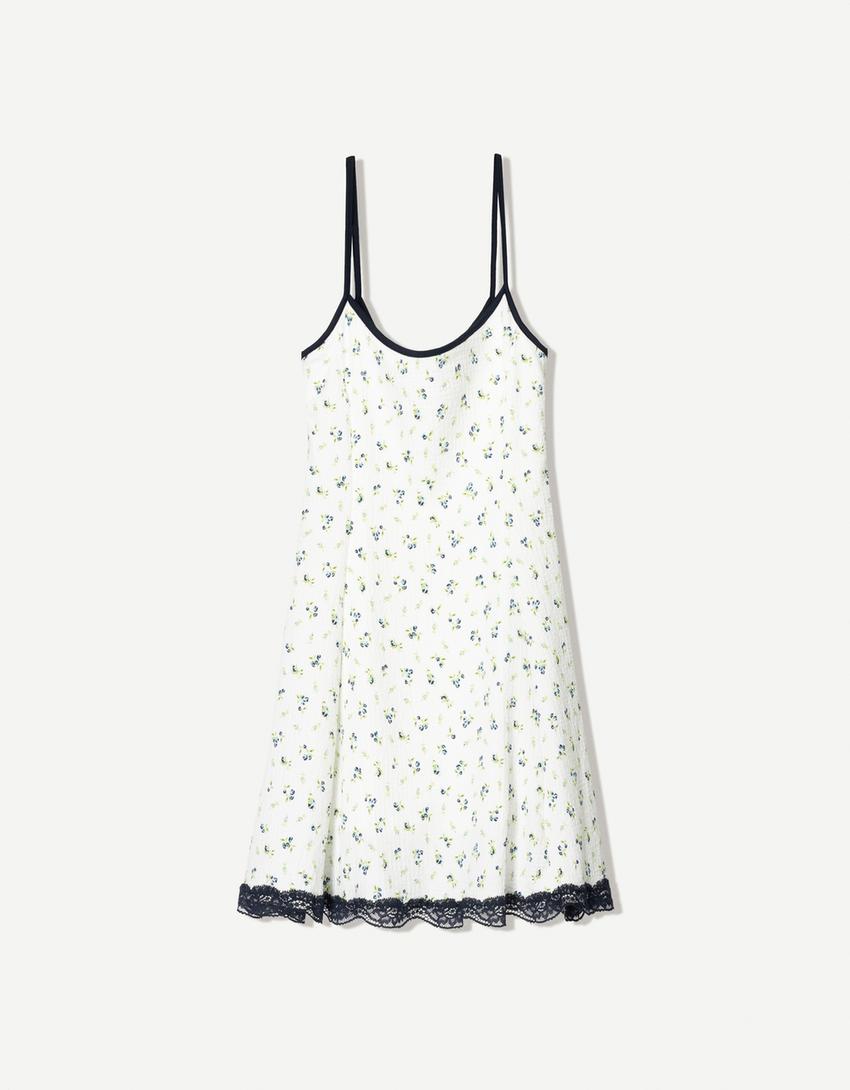 Strappy short jumpsuit-Blue-4