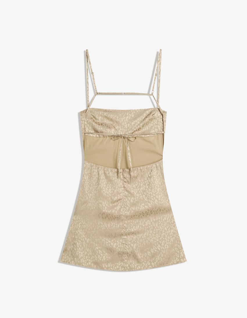 Vestito mini jacquard-Rosa