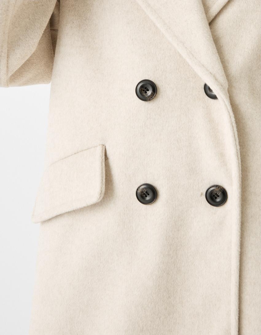 Manteau long épaules tombantes-Sable-5