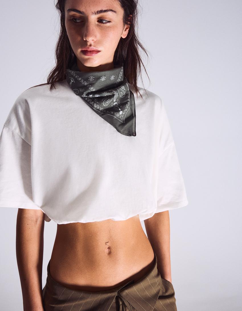 Paisley print bandana-Khaki