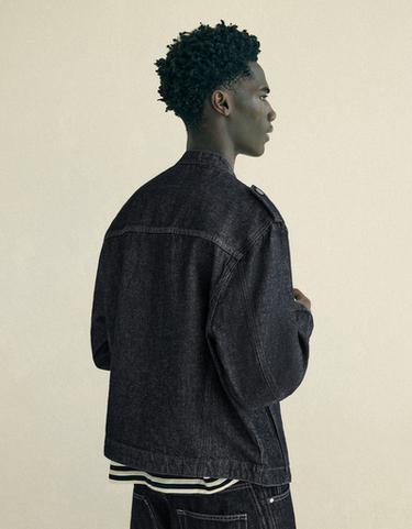 Denim shirt with buttons — Navy 2