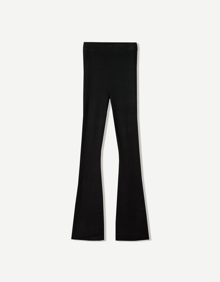 Pantalón flare-Negro-0