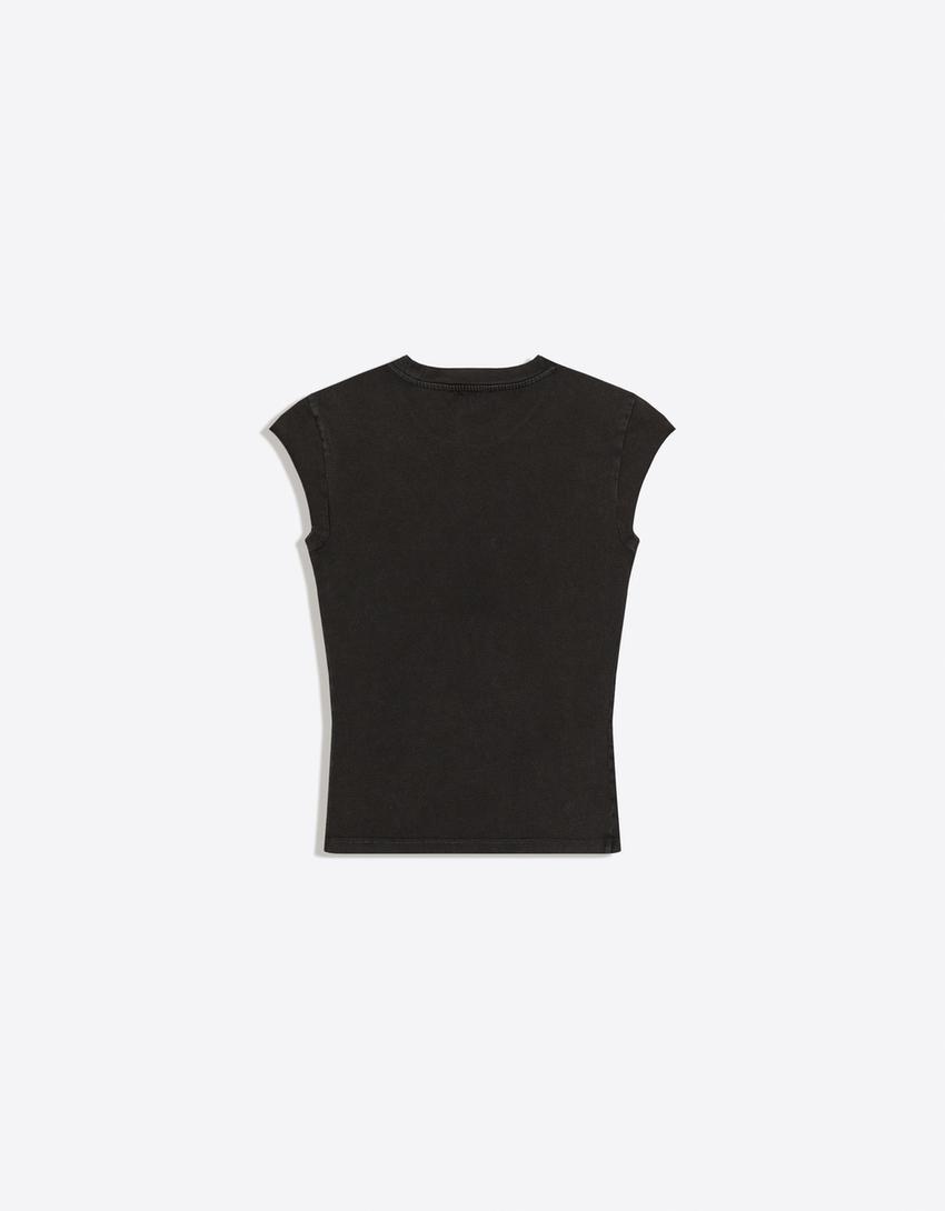Regular fit print T-shirt-Dark grey