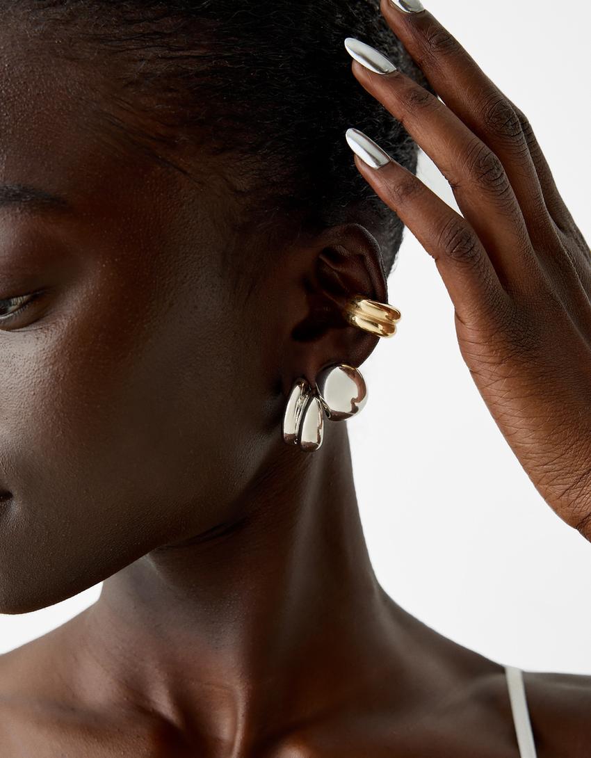 Pack 5 boucles d’oreilles ear cuff Signature Edition-Argent-3