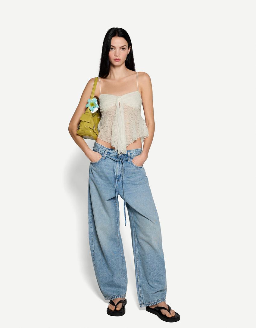 Lace tank top-Off white