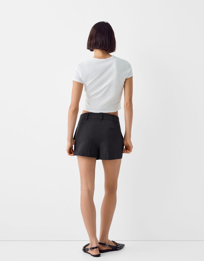 Short tailleur-Gris foncé-2