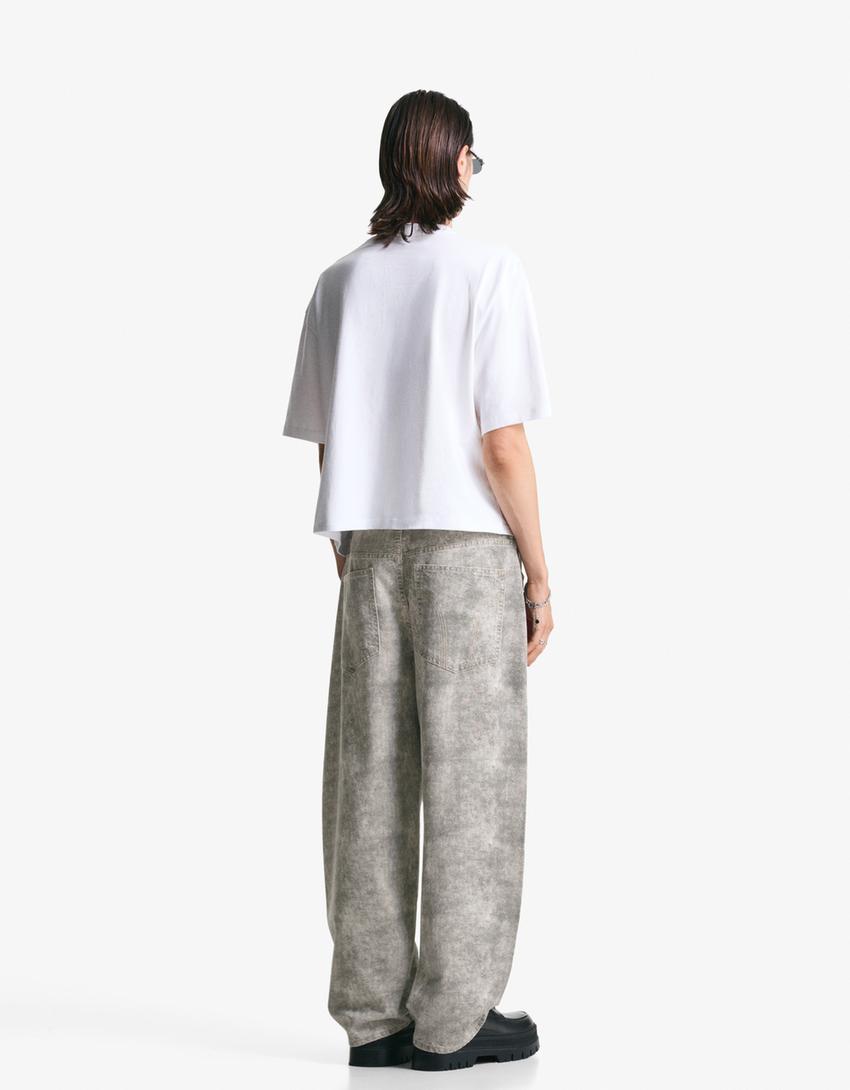 Pantalón superbaggy print-Crudo-1