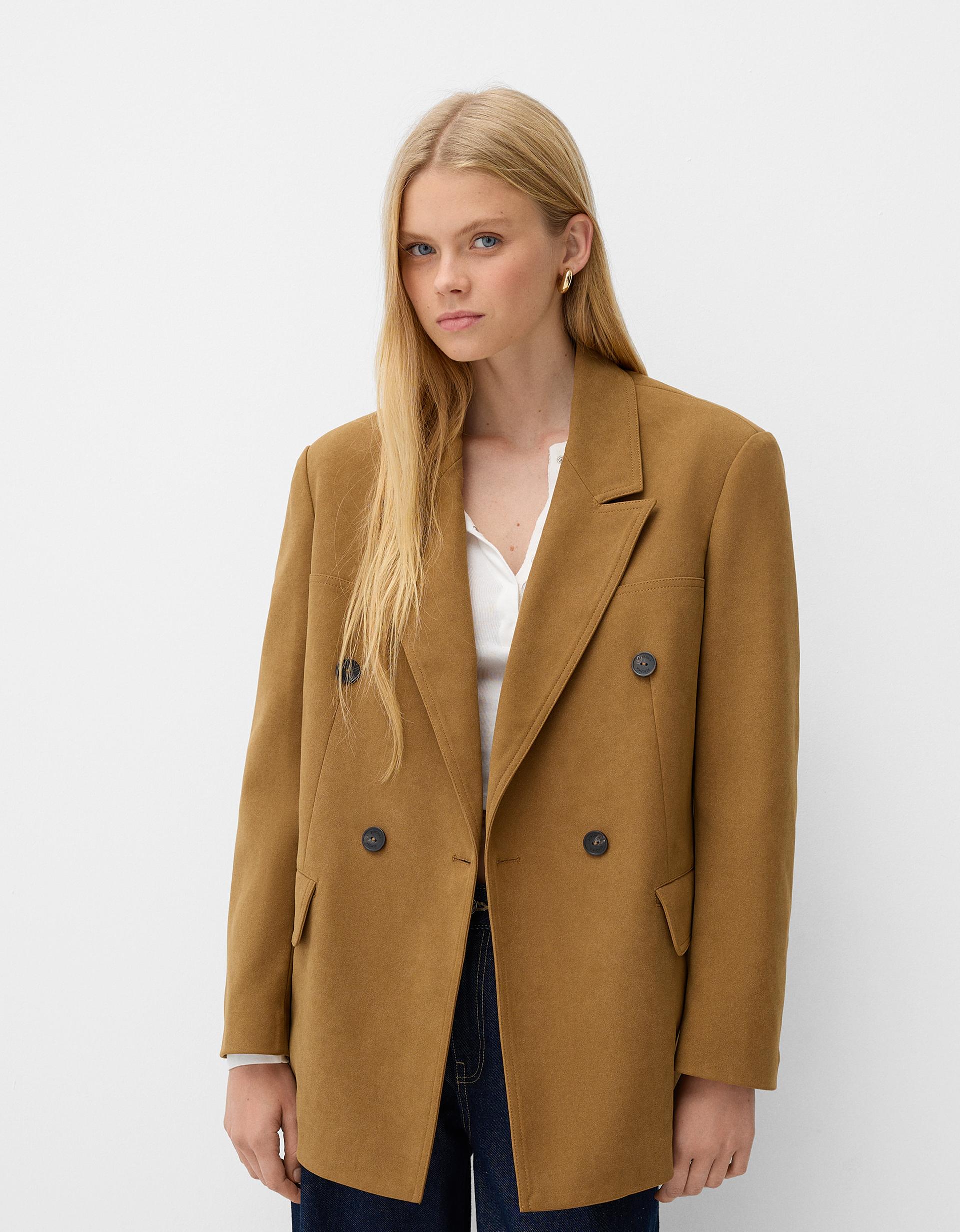 Brown Blazer Blazer Oversize Bershka Bershka Tailored Blazer
