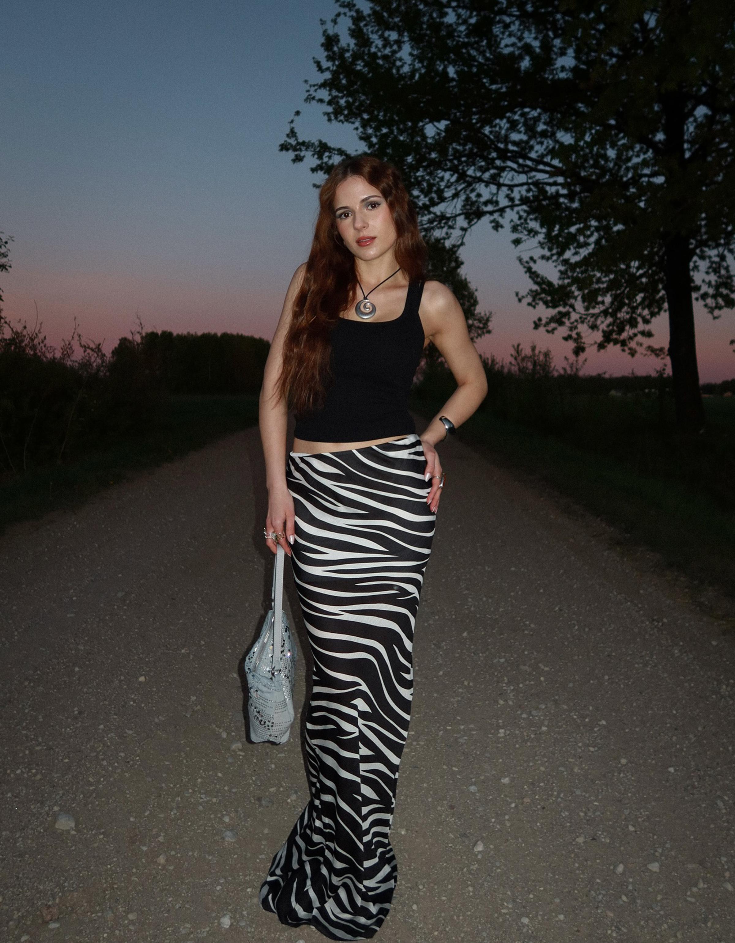 Sublevel Gonna Stampa Animalier Per Donna - Leopardata Con Fascia Elastica In Vita - Leggera E Fluida - copertina