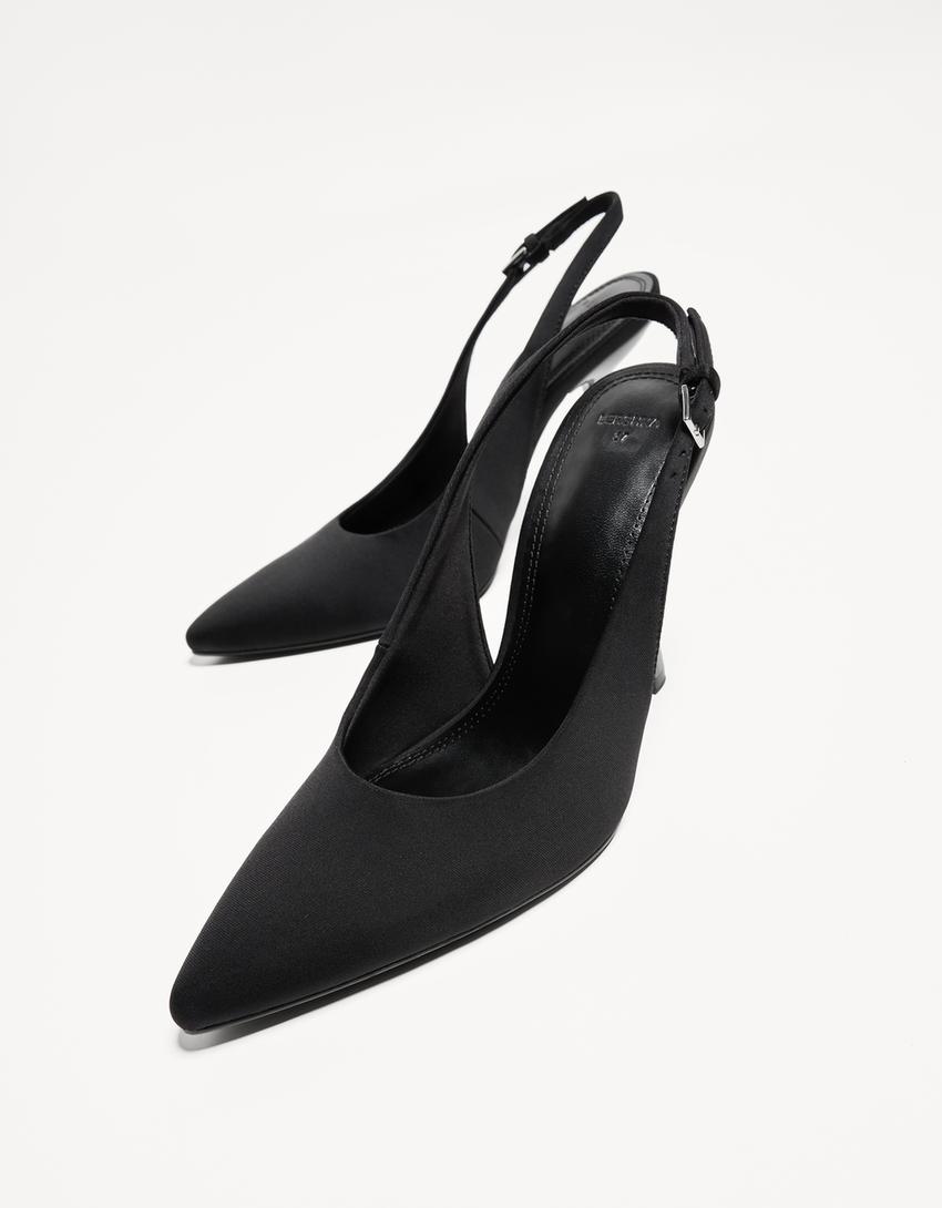 Højhælede slingback-sko-SORT