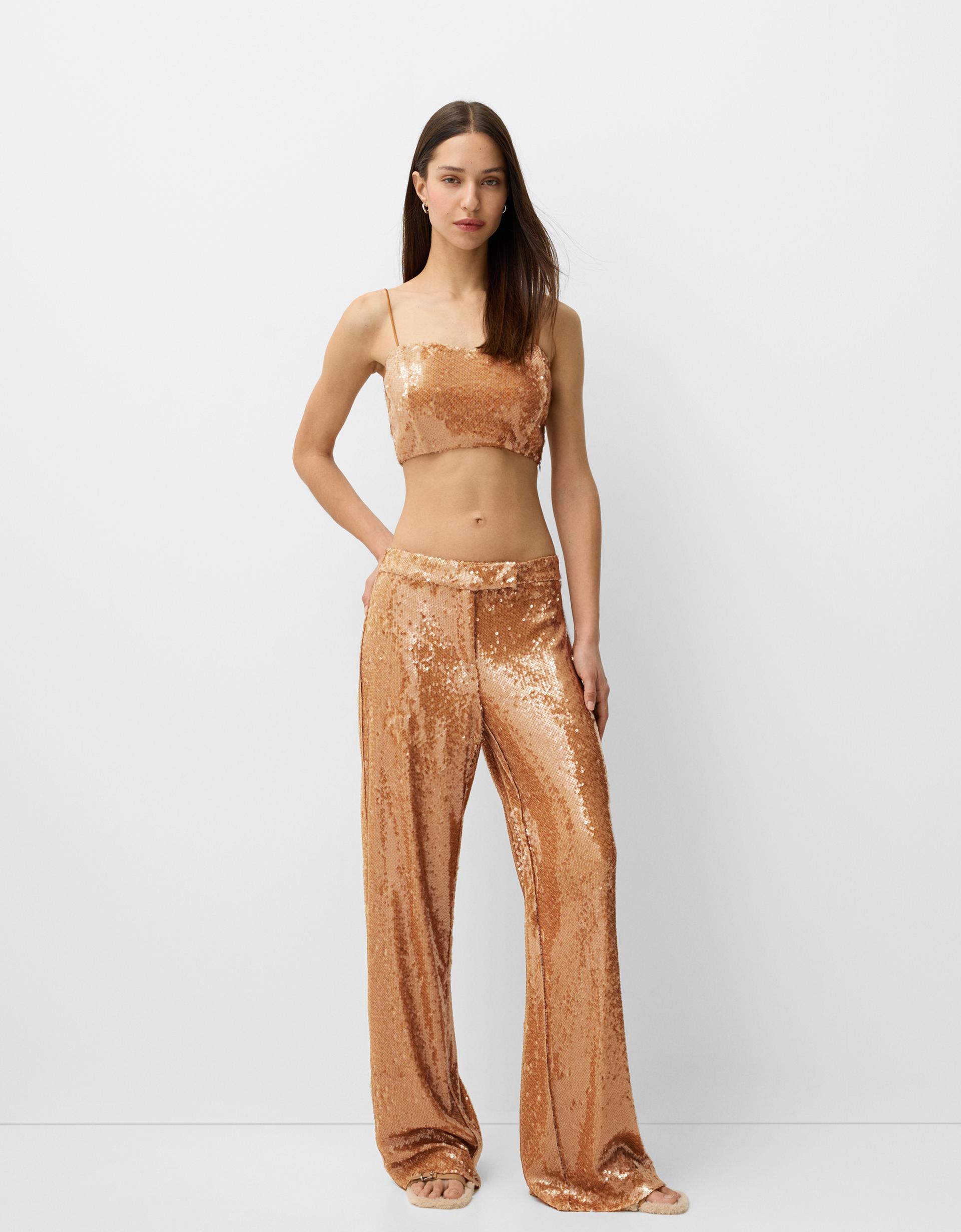 Palazzo Trousers Pantaloni Paillettes Palazzo Paillettes Pantalone