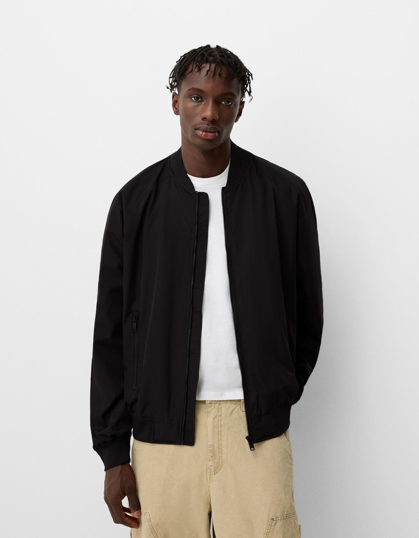 Bershka Cazadora Bomber Ligera Hombre Xxl Negro