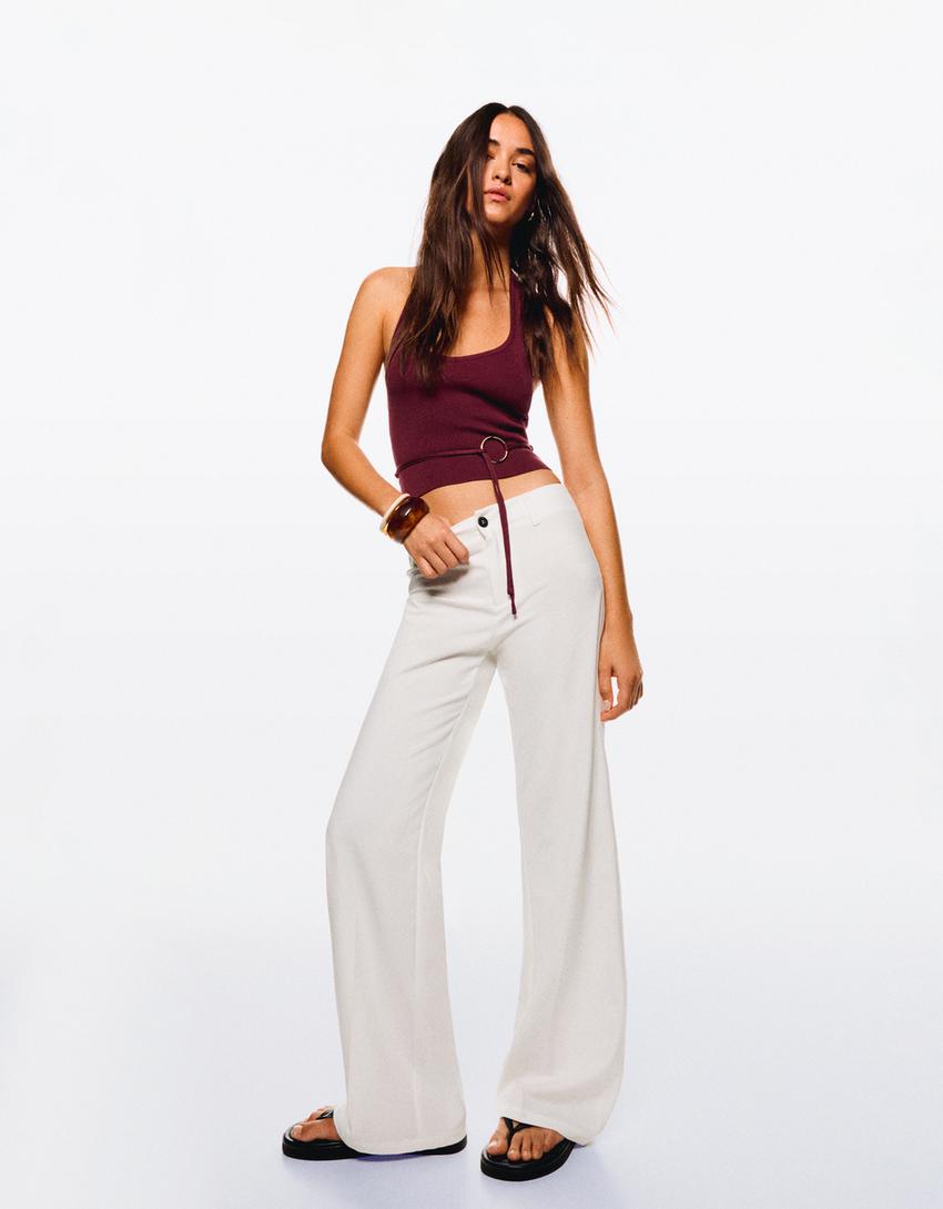 Wide-leg trousers-White