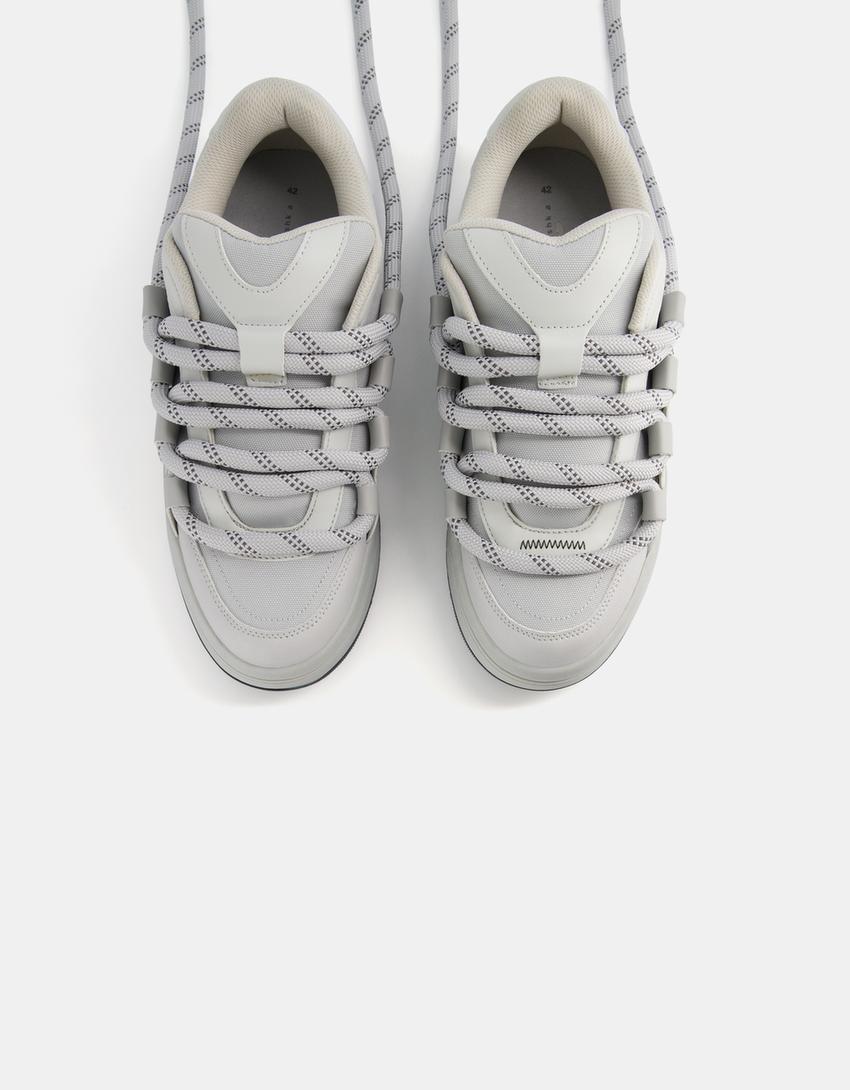 Sneakers style skate Generation Bershka homme-Gris-2