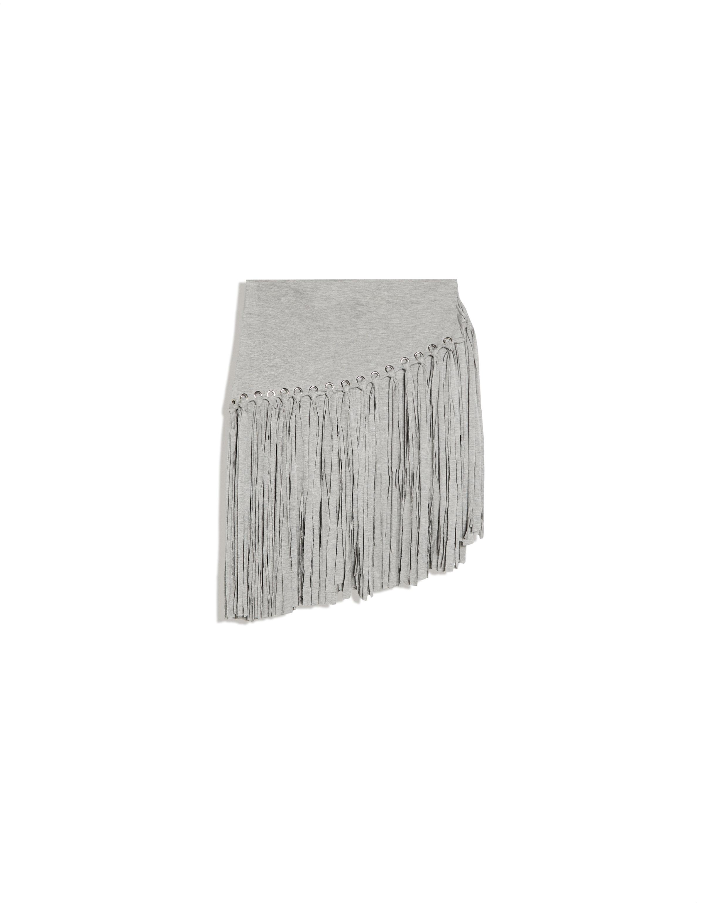 Asymmetric fringed skirt MARINA SENA — Grey