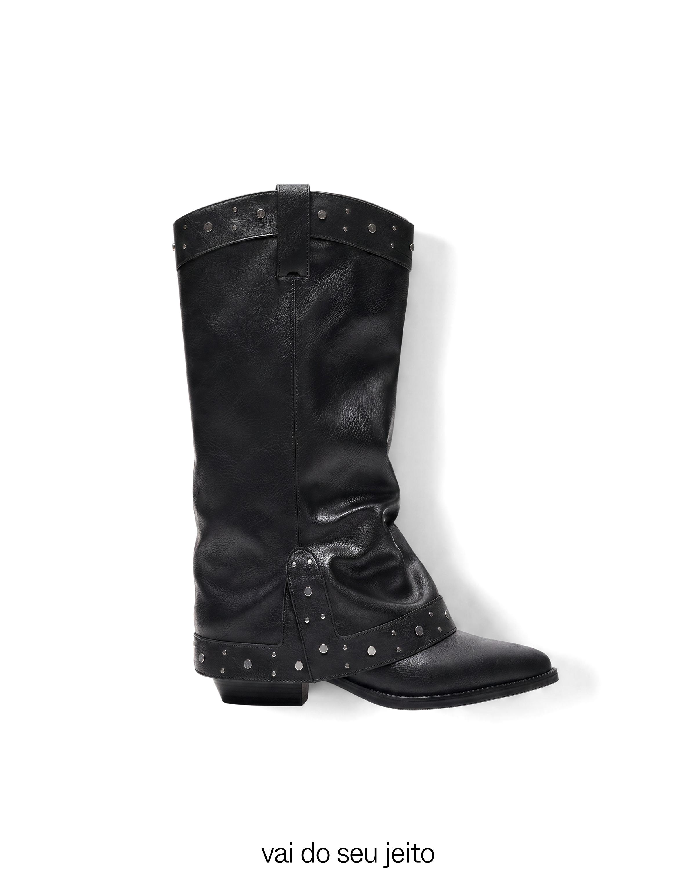 Cowboy trouser boots — BLACK