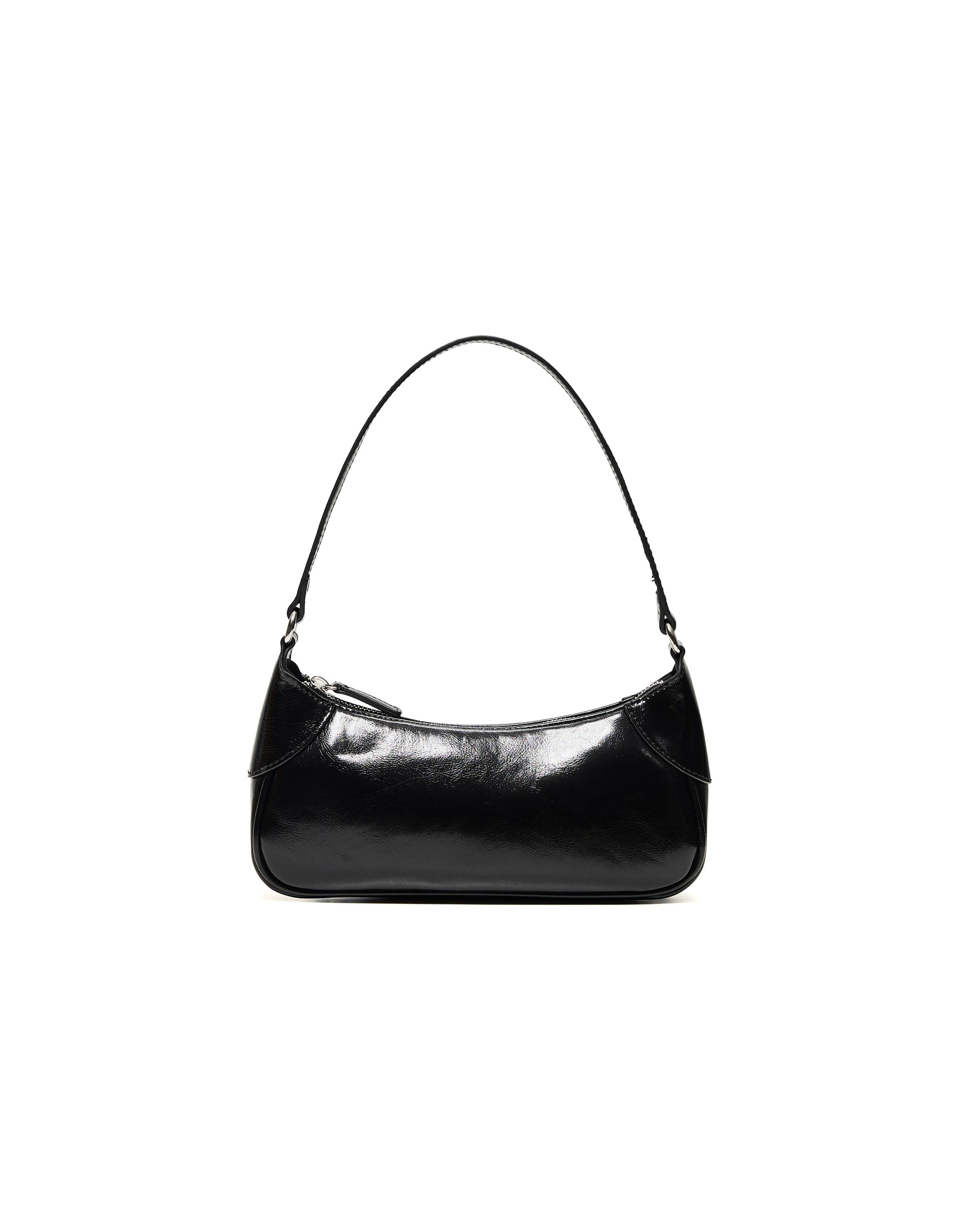 Leather-effect shoulder bag — Black