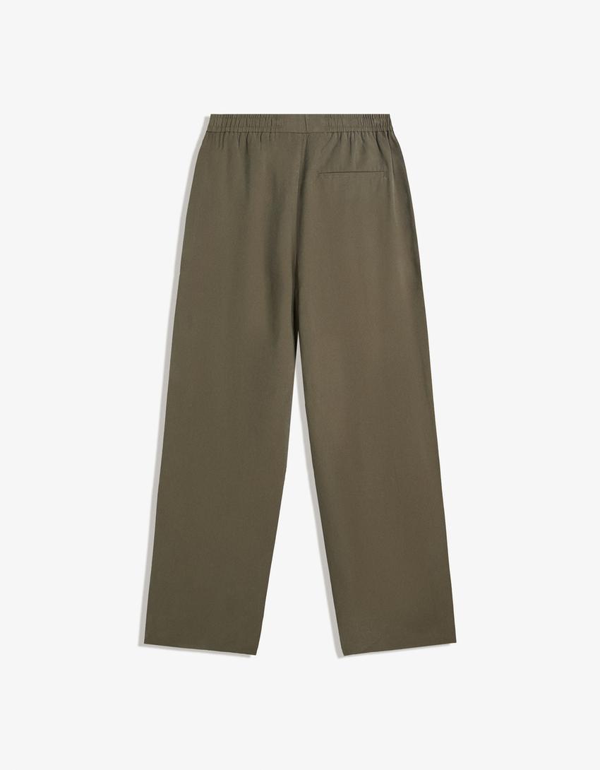 Pantalon baggy fit jogger fit-Kaki-4