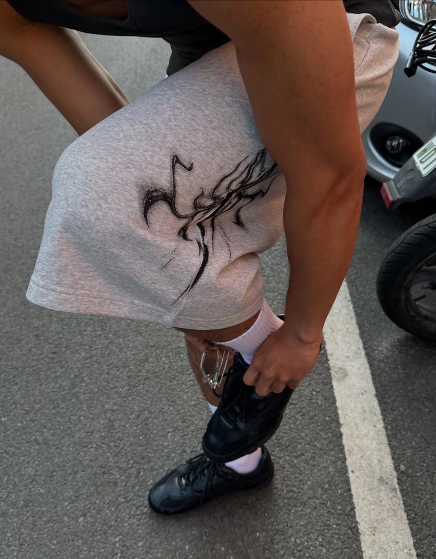 Printed Bermuda shorts-Grey