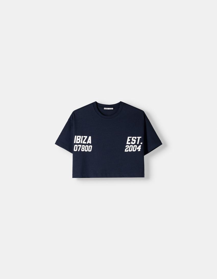 Camiseta manga corta print-Azul-5