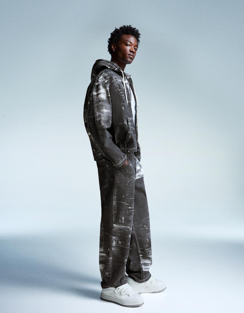 Jean ultra baggy imprimé-Noir-2
