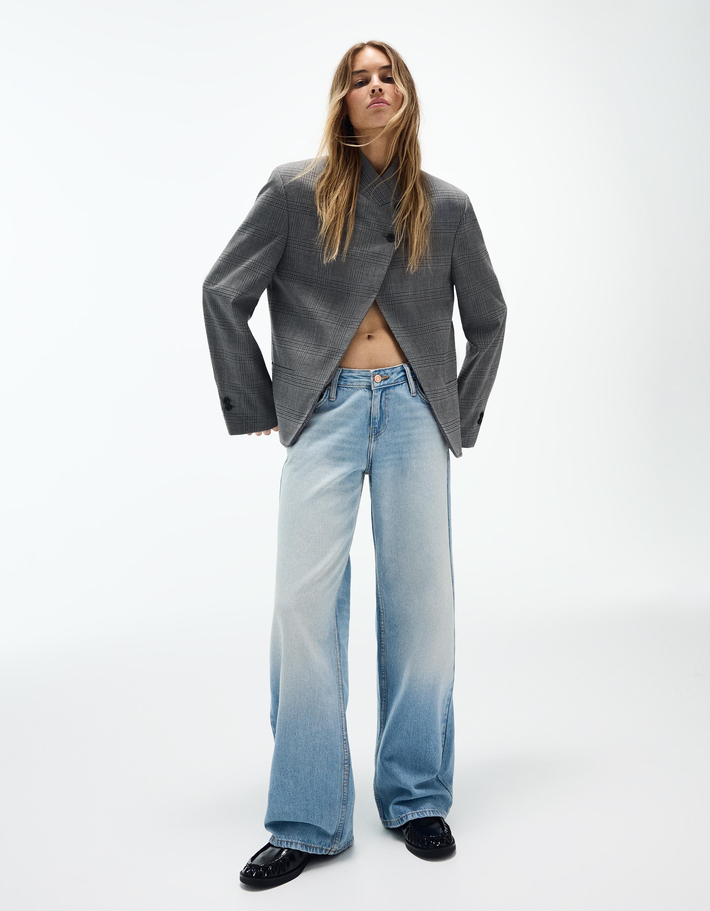 Low-rise straight jeans — Light blue