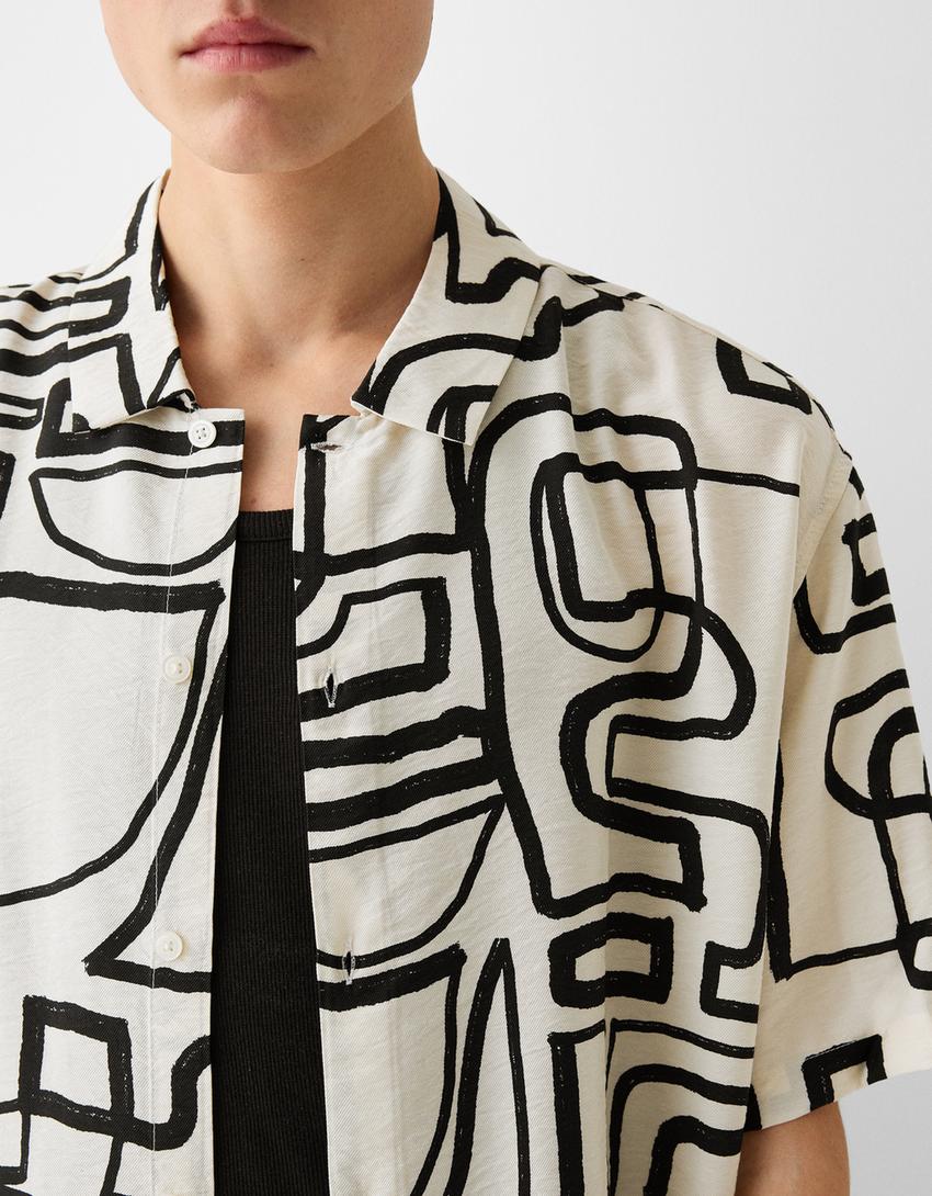 Camisa manga corta print-Crudo-5