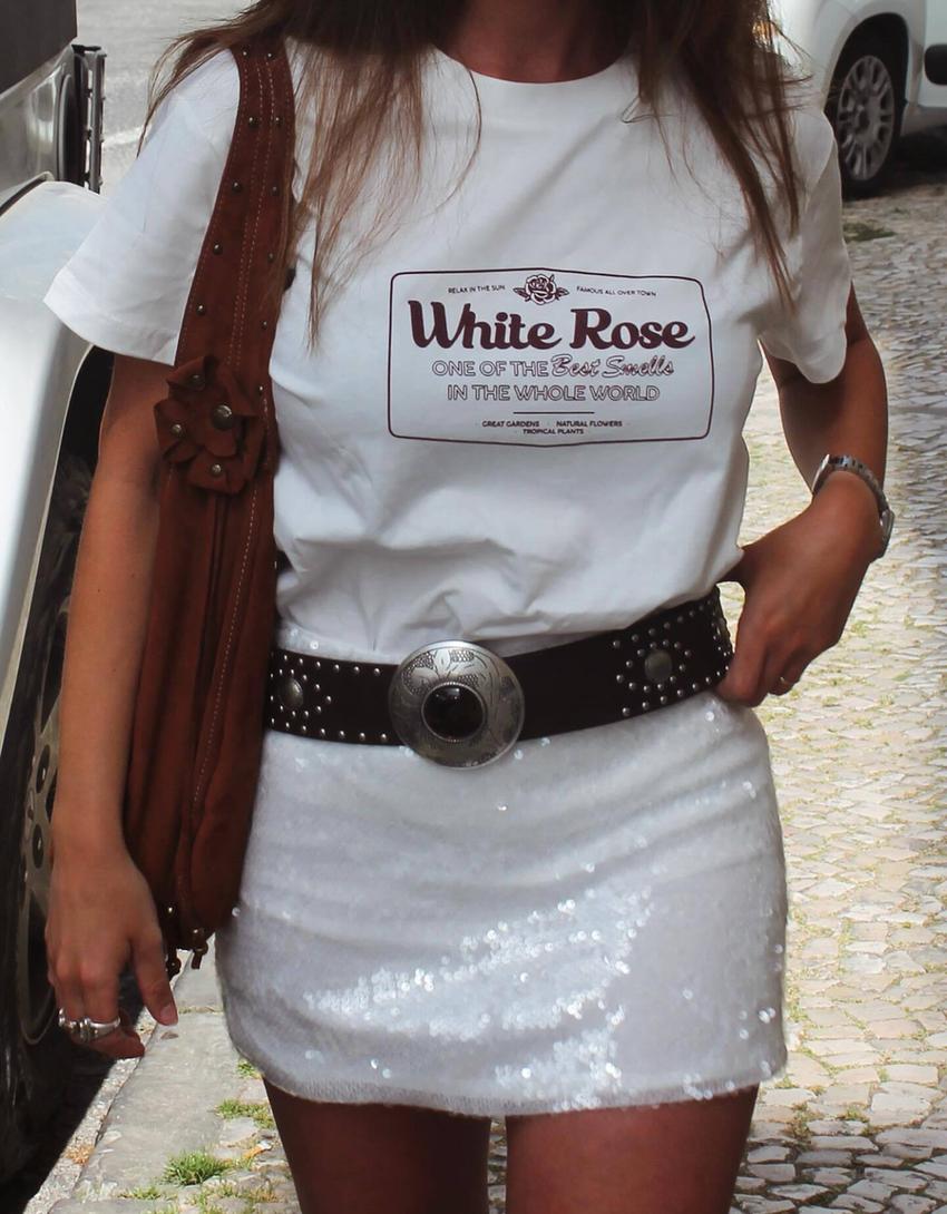 Short sleeve T-shirt with print-Off white-2