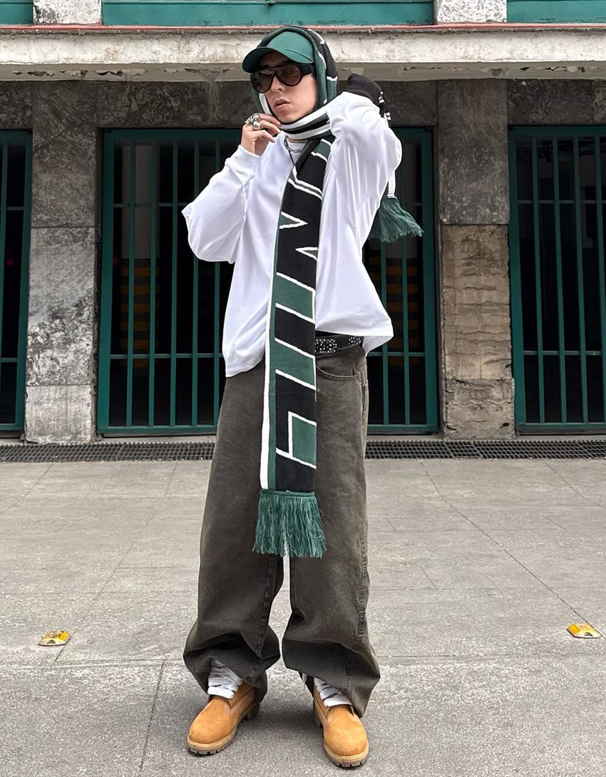 Cachecol desportivo estampado-Verde