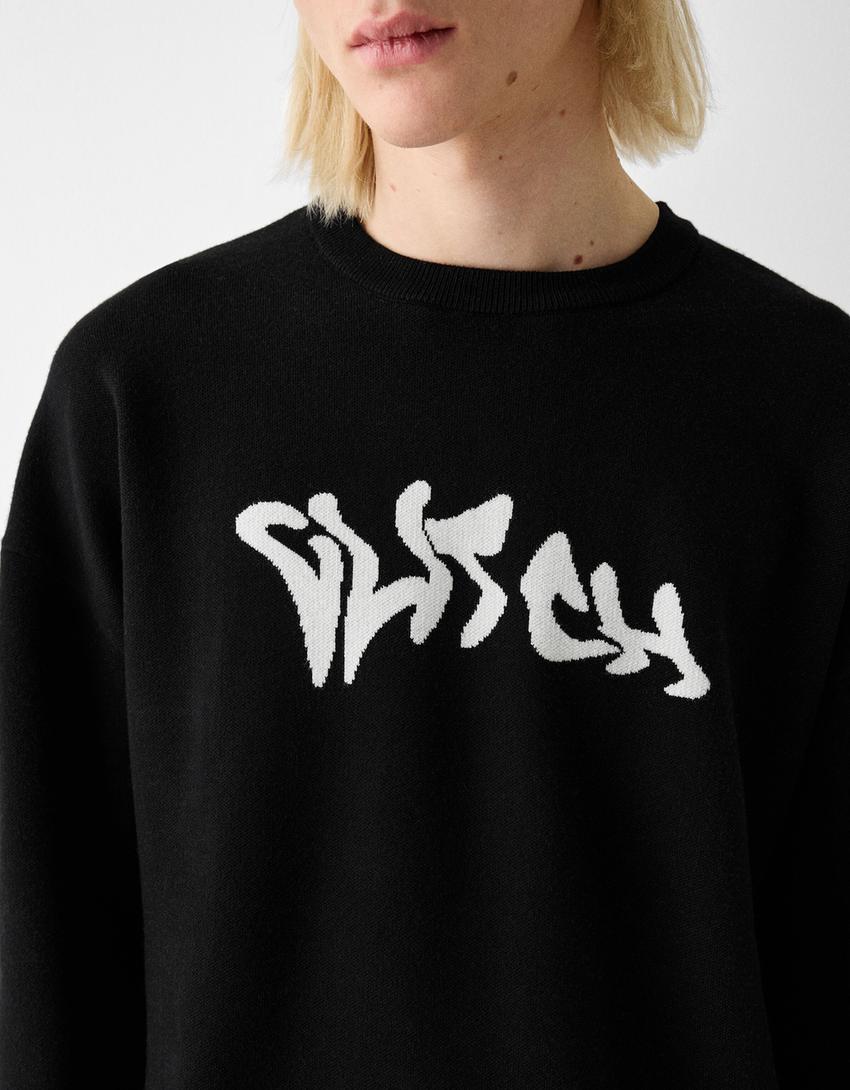Pull texte-Noir-7