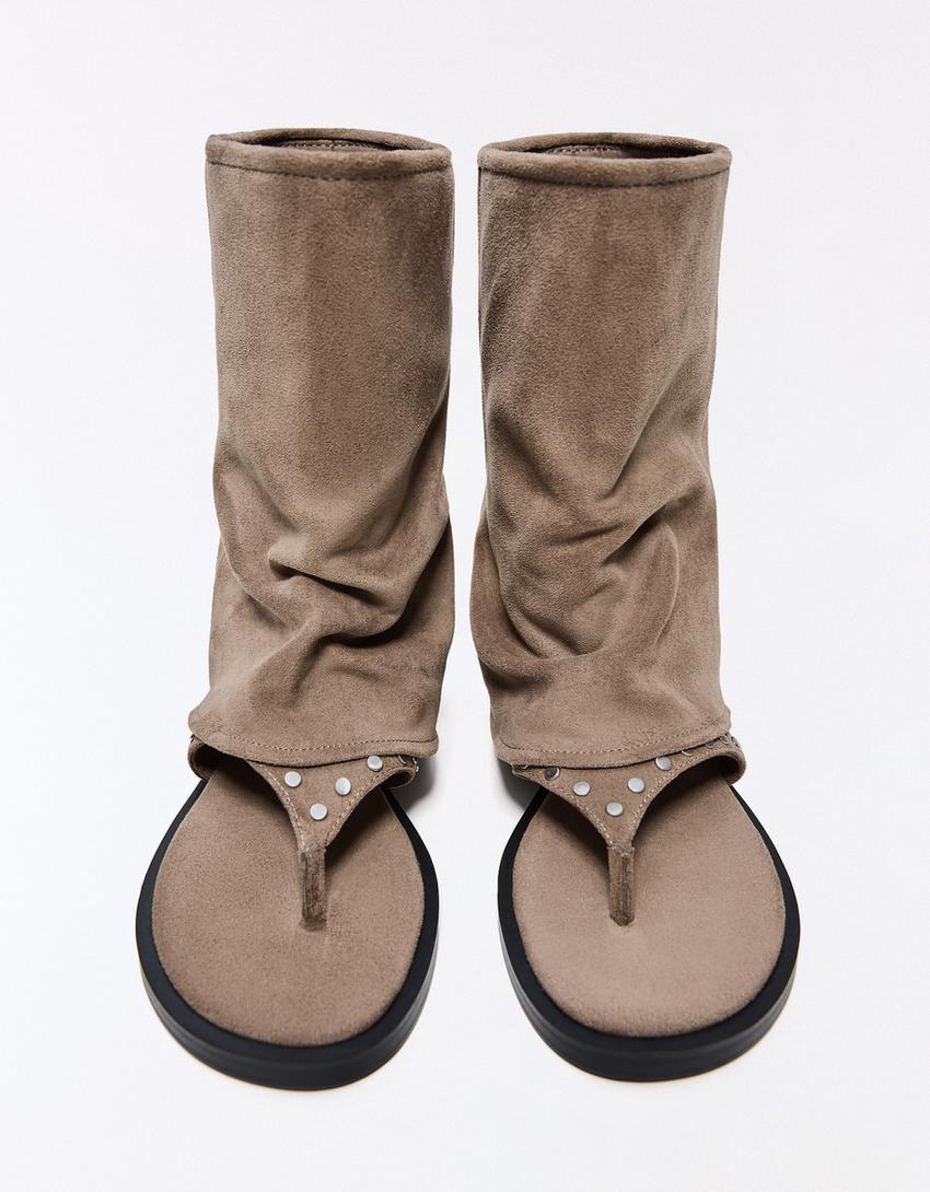 Sandali bassi infradito pantaloni-Sabbia