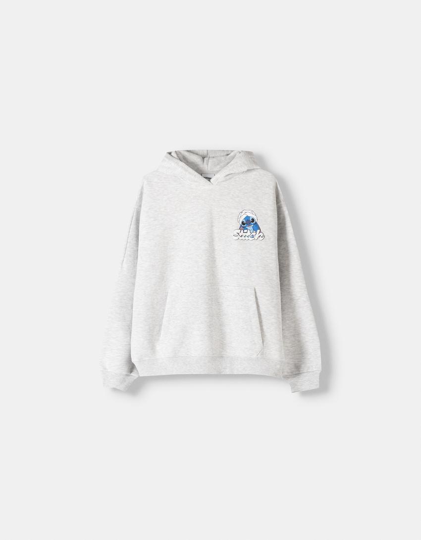 Sudadera Lilo & Stitch capucha print-Gris-5