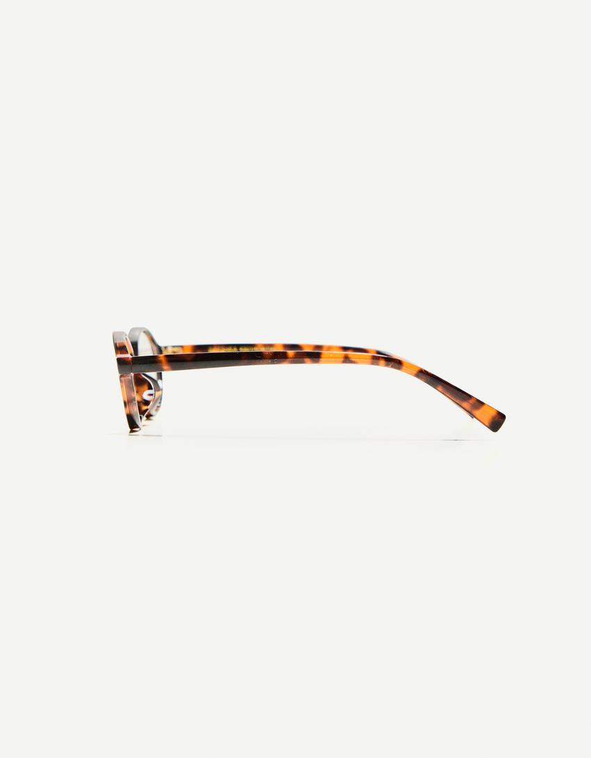 Ovale Brille mit Kunststoffrahmen-Braun