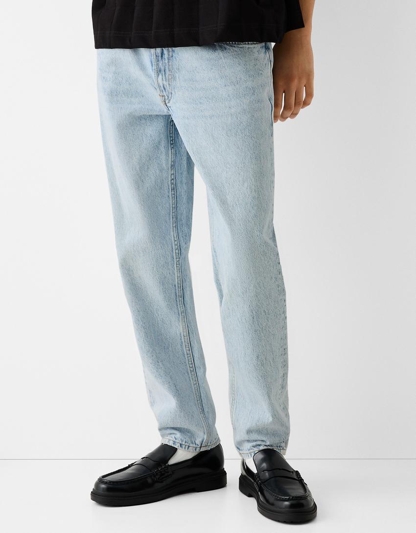 Jeans straight-Azul claro-1