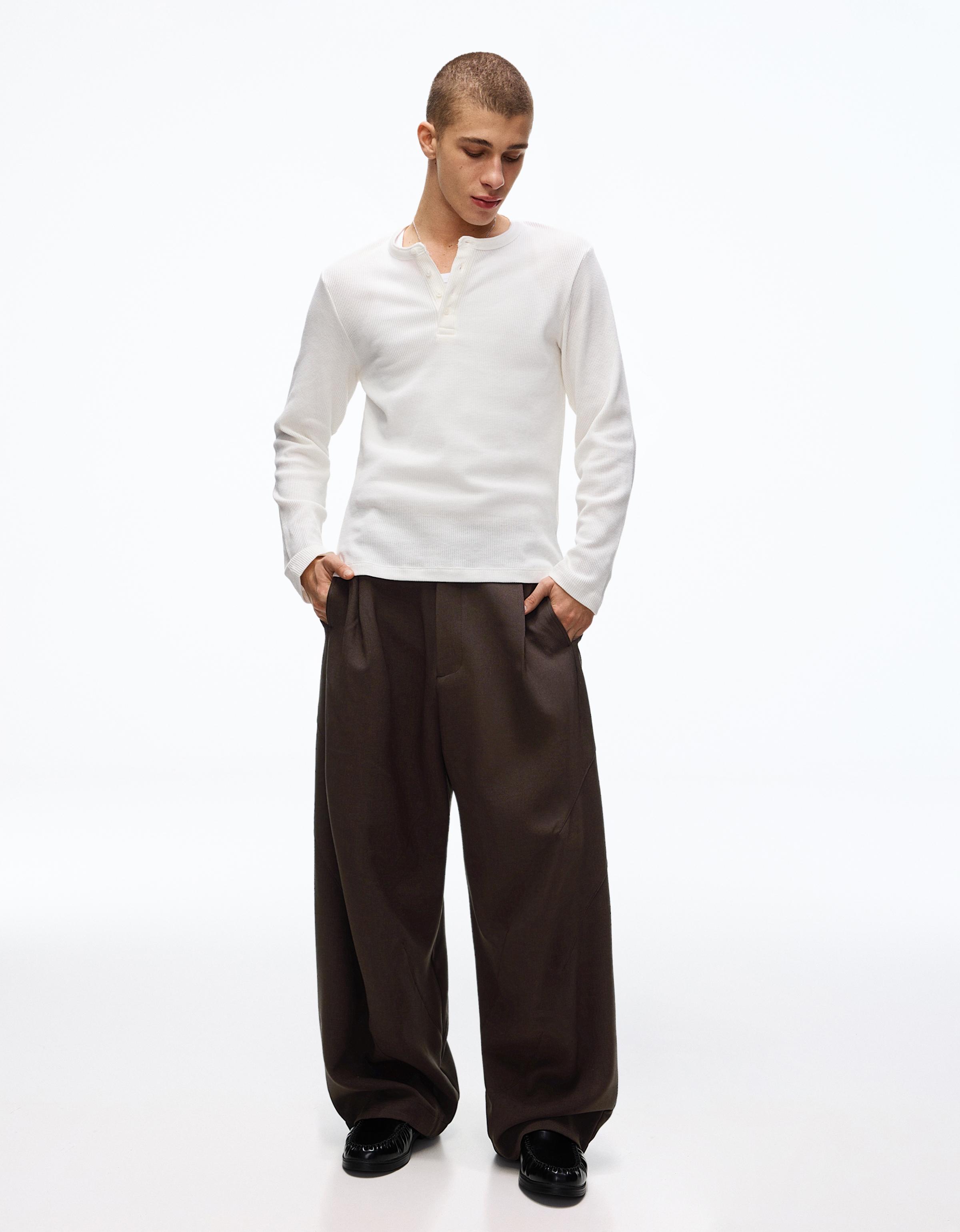 Bershka Barrel-Hose Mit Tailored Schnitten Herren S Braun