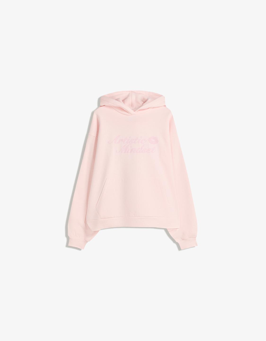 Hooded sweater with print