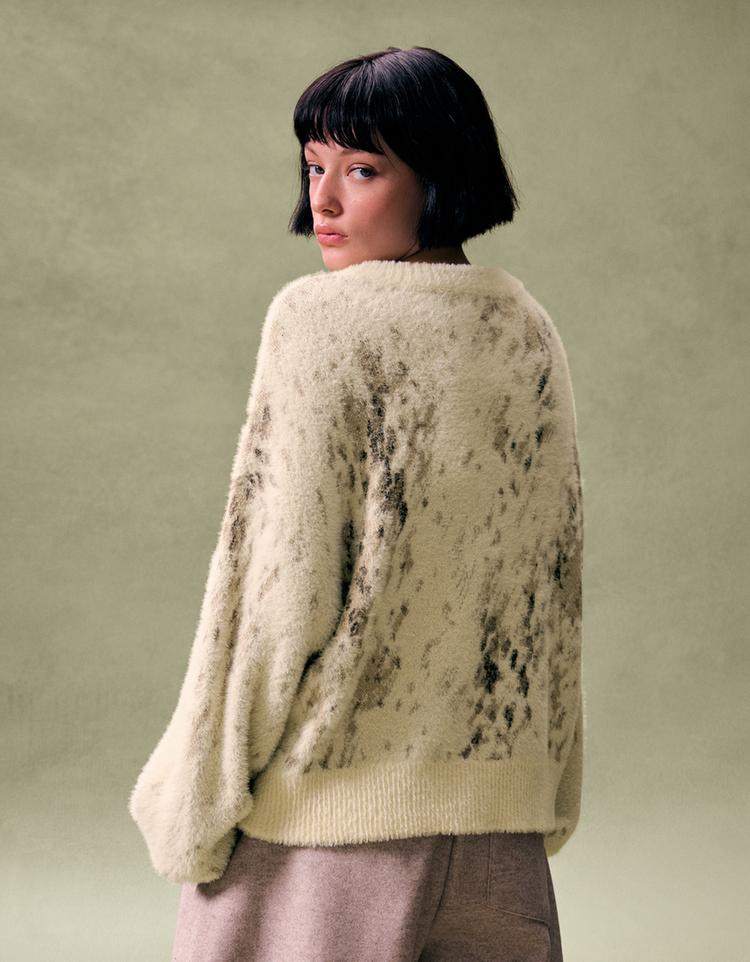 Animal print jacquard jumper