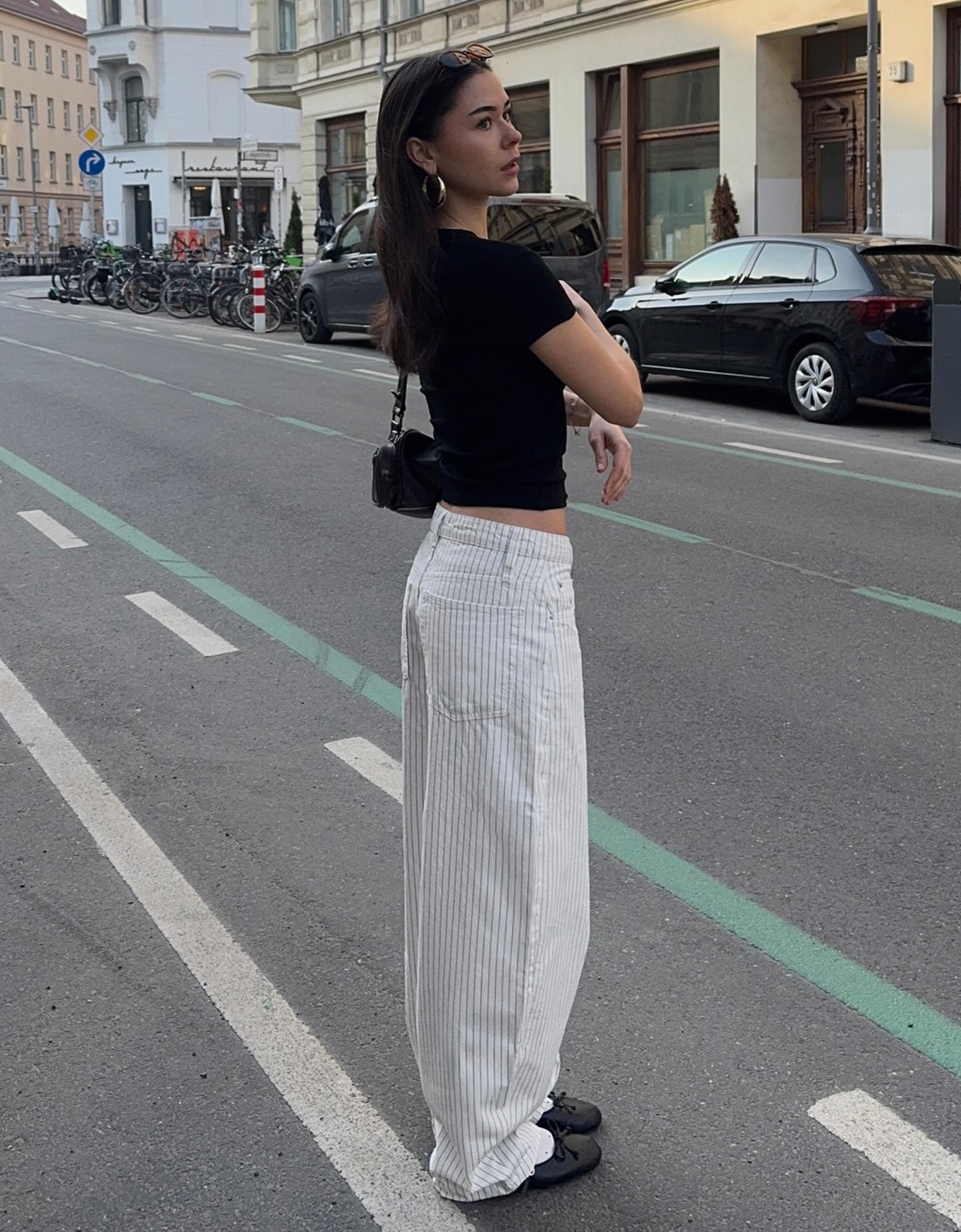 Çizgili balloon fit pantolon - Görsel 31