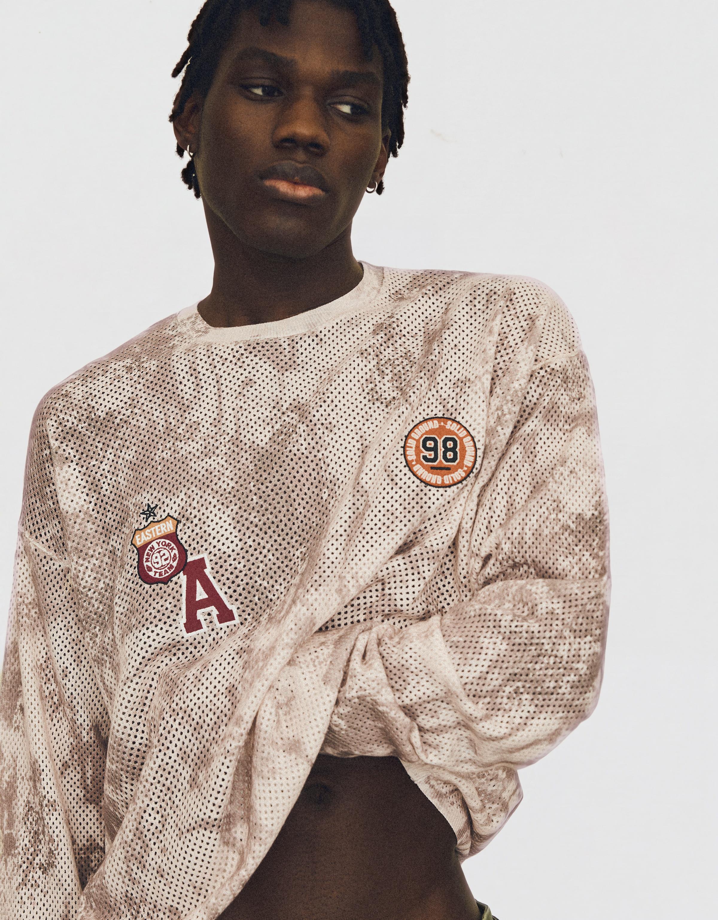 Mesh print jumper — Khaki