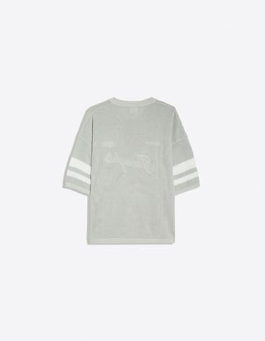 Embroidered mesh V-neck T-shirt — Green 6