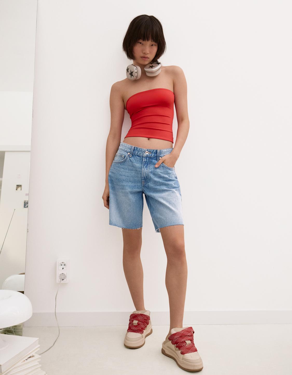 Denim Bermuda shorts