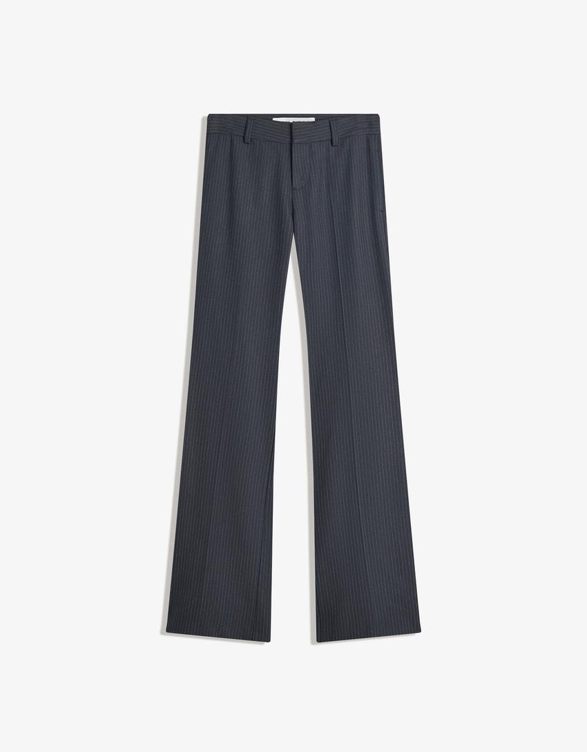 Low-rise boot-cut trousers-Navy-3