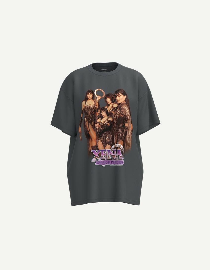 T-shirt Xena la guerrière manches courtes-Gris foncé