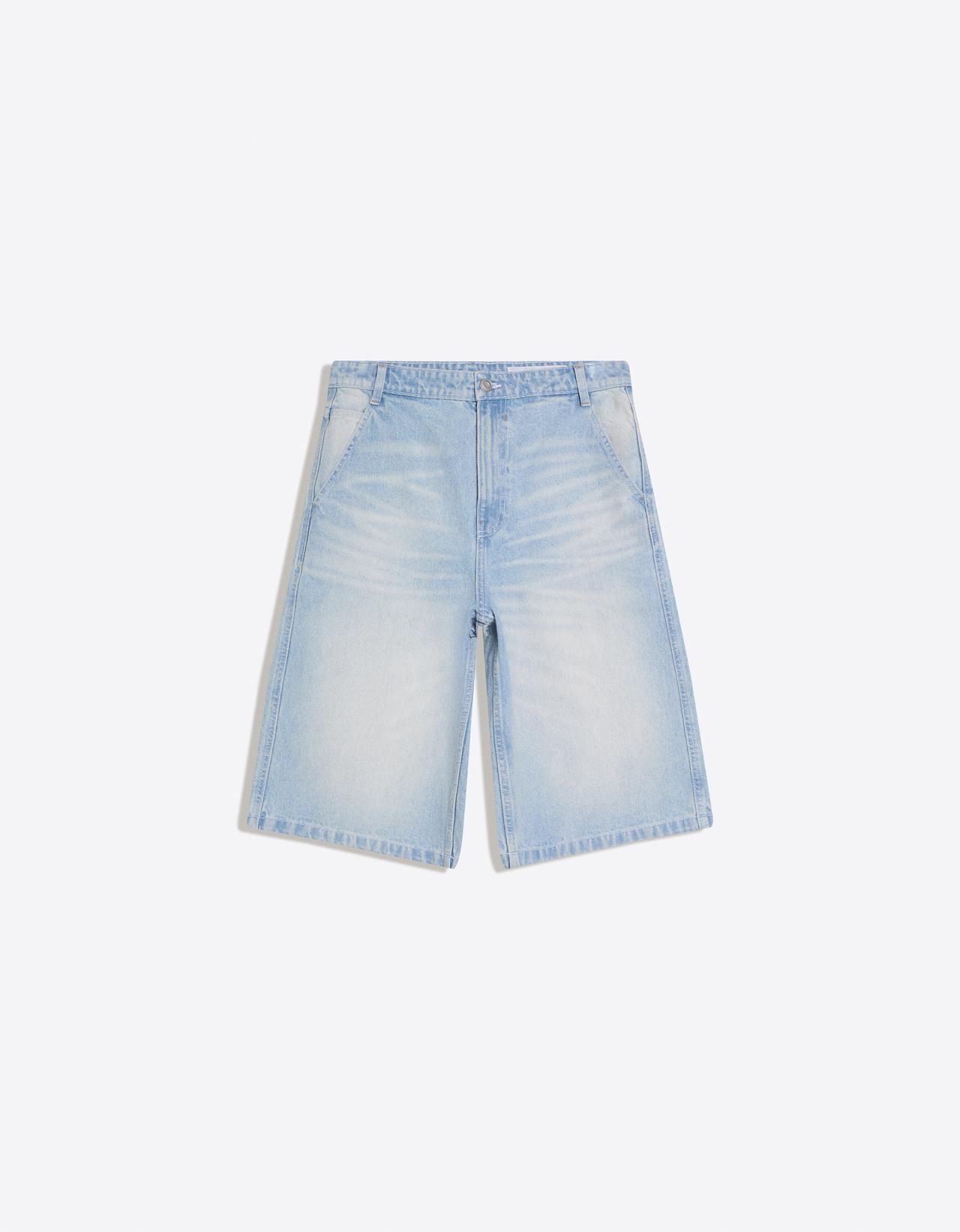 Skater denim Bermuda shorts — Light blue
